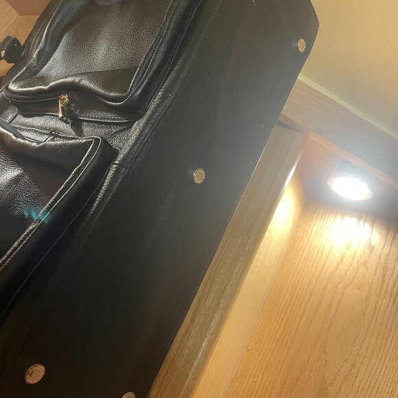 DANIER BLACK LEATHER LARGE BRIEFCASE LAPTOP BAG - Picture 4 of 10